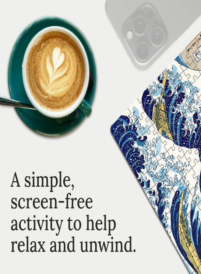 91Knots Hokusai's The Great Wave Off Kanagawa Wooden Jigsaw Puzzle (140 Pieces) for Adults and Kids | Japanese Ukiyo-e Artwork | Brain Booster Games & Toys | Birthday Gift for Kids - Image 2
